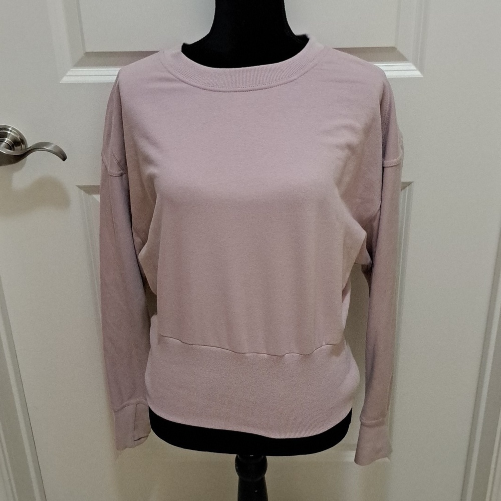 ATHLETA small soft rose sweatshirt with stretch waist, barely worn!